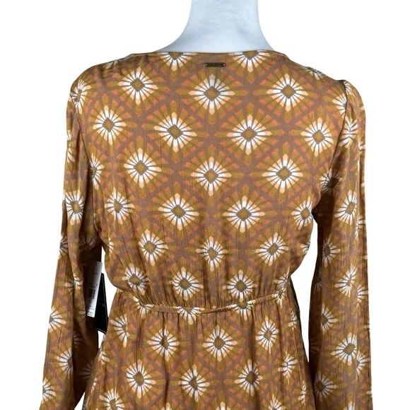 NWT Volcom Star Dreamer Floral Boho Bronze Mini Dress Size  XS - Picture 6 of 10
